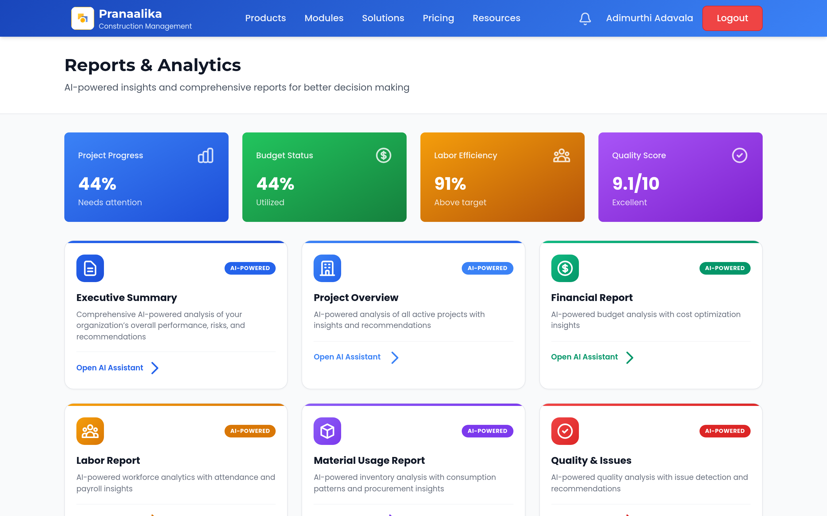 Pranaalika Reports Hub